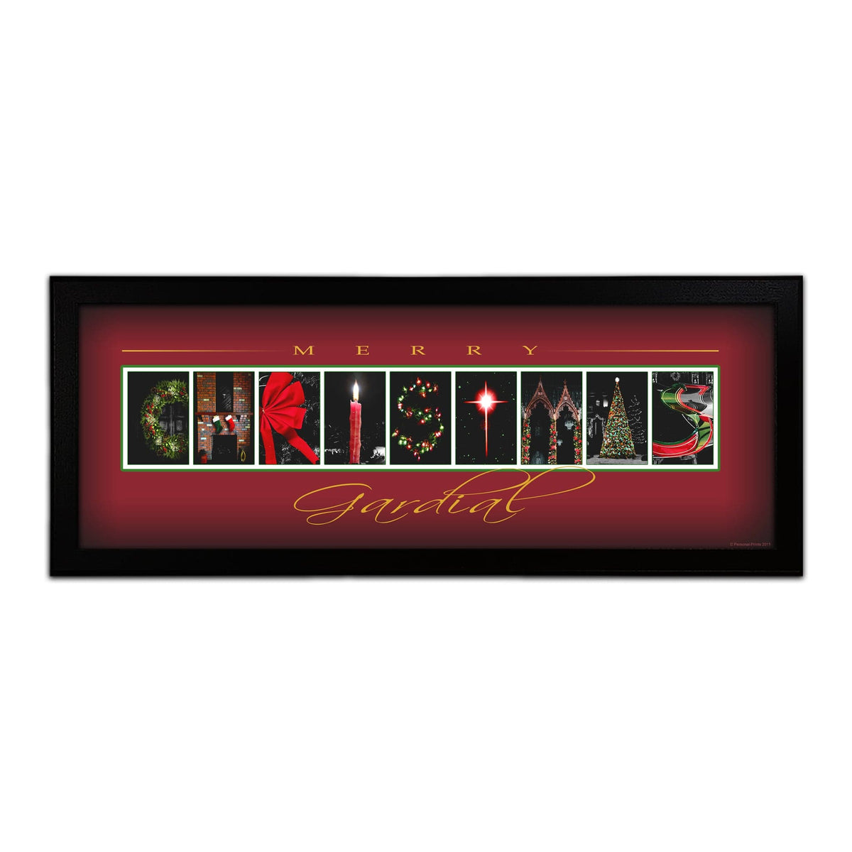 Merry Christmas Letters- Framed Canvas Art Personalized Gift for Christmas