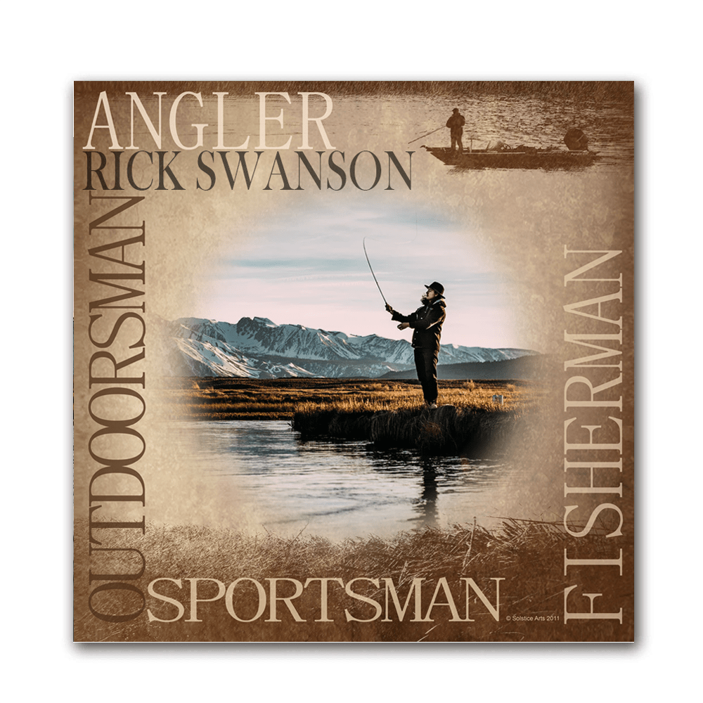 Fisherman Angler Your Photo to Art - Mounted to Wood Block