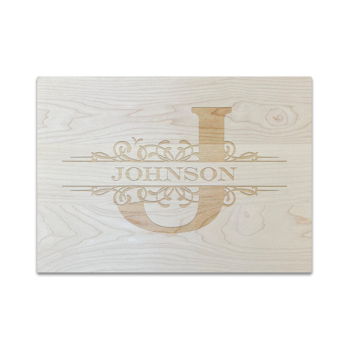 Monogram laser engraved cutting board personalized gift