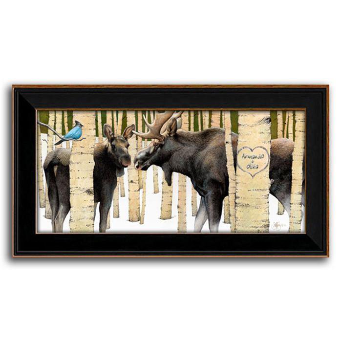 Personalized Art Moose Tracks - Framed Canvas