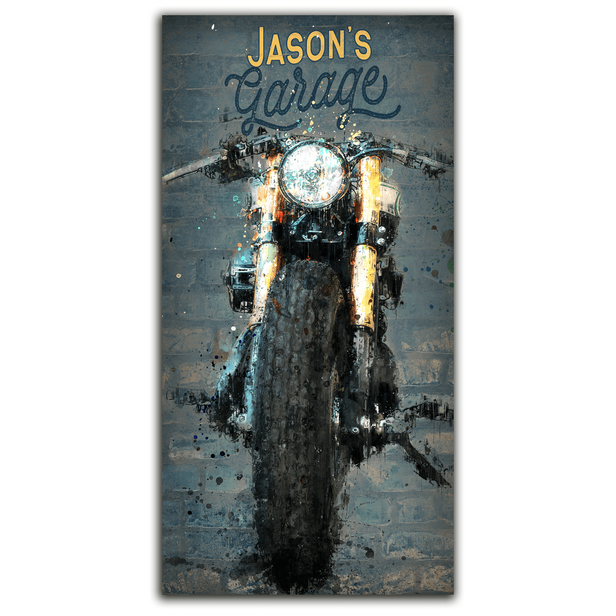 Personalized Motorcycle garage sign art from Personal-Prints