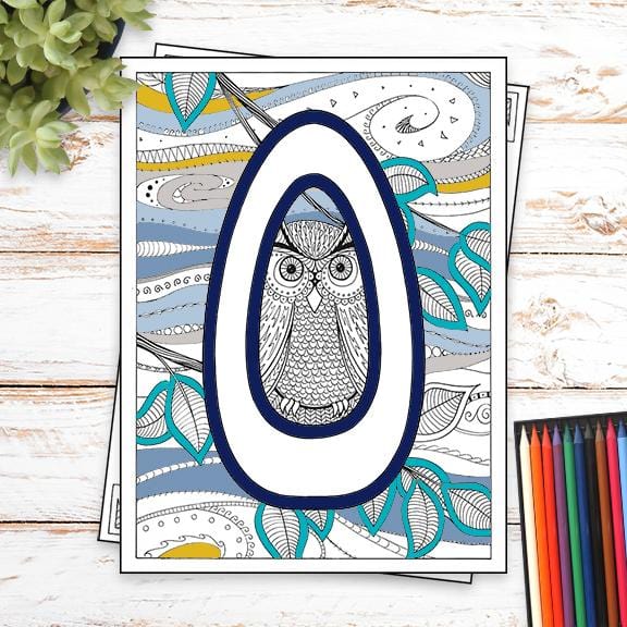 Monogram Coloring Page and Frame Kit - O