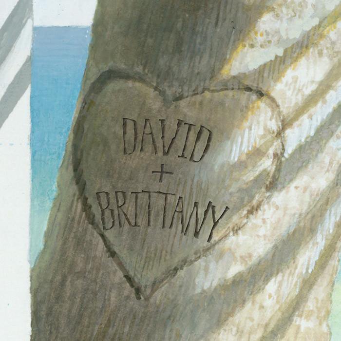 Our Island Getaway Personalized Art Detail - Names in Art