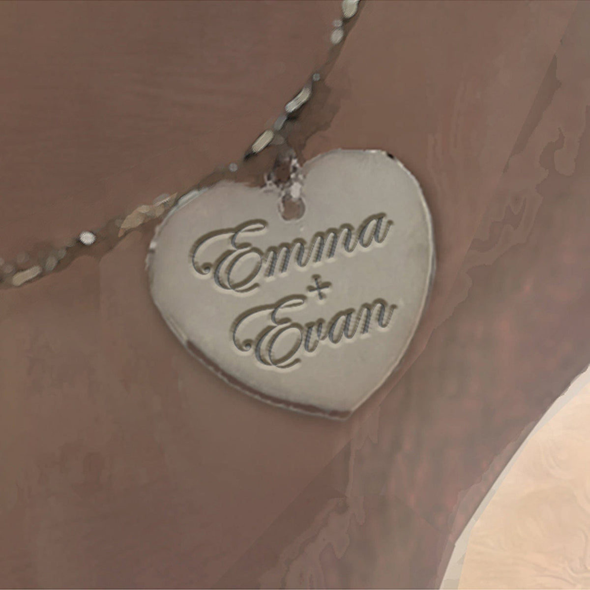 Detail of art customization - names on anklet