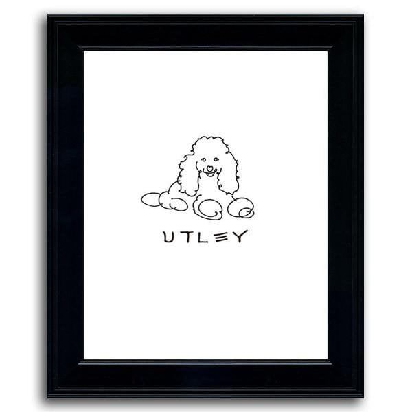 Framed Poodle art line drawing personalized gift for the Poodle owner