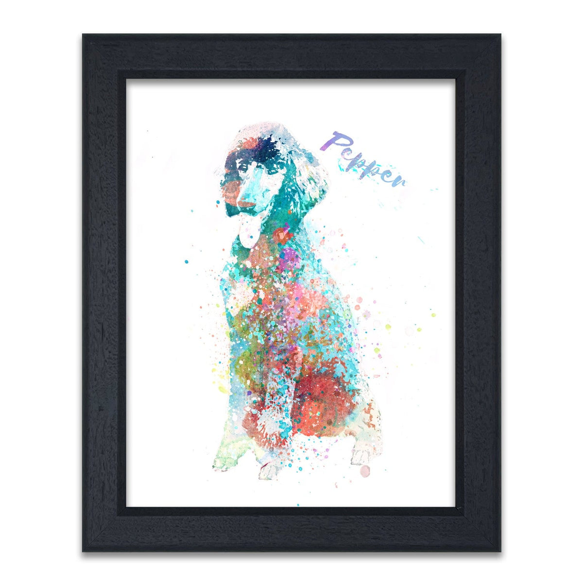 Framed Dog Art - Poodle Watercolor Print from Personal-Prints