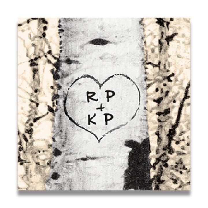 Quaking Aspens Personalized Art Detail - Initials in Heart