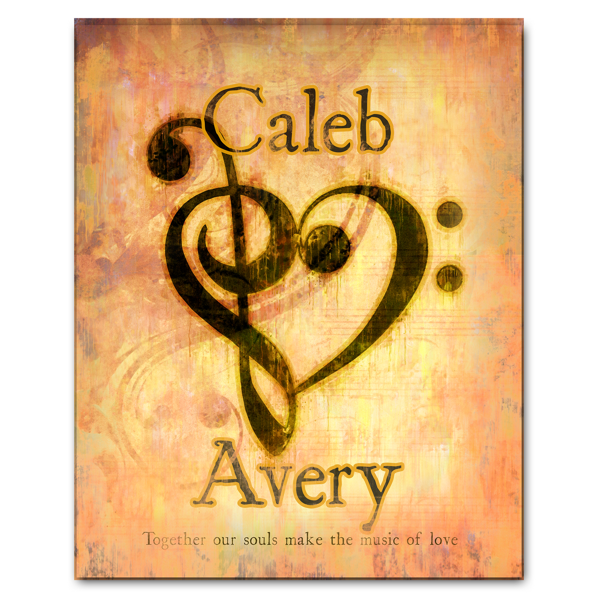 Romantic Personalized Gift for Musician - Wood block mount print option