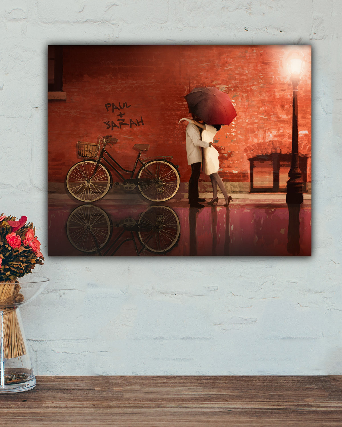 Romantic City Life Couple Print Personalized with Names- Lifestyle