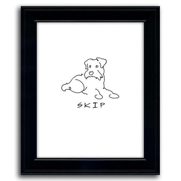 Personalized Scottish Terrier art with the dog's name below - Personal-Prints