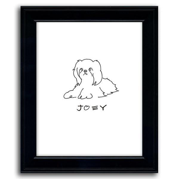 Personalized Shih Tzu art with the dog's name below the line drawing - Personal-Prints