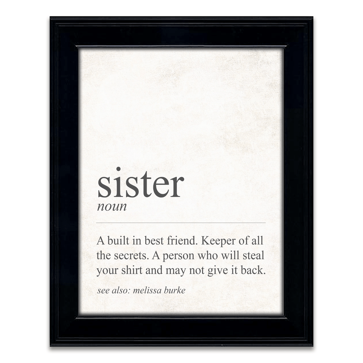 Big Sister Definition Print, Personalised Gifts, Sister Gift