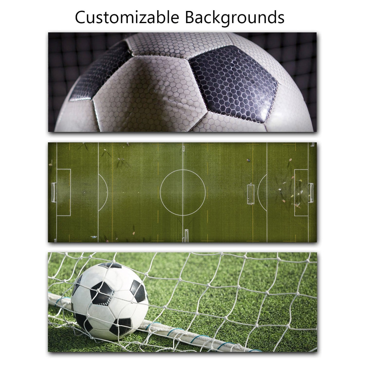 Try out different soccer backgrounds when customizing your name art
