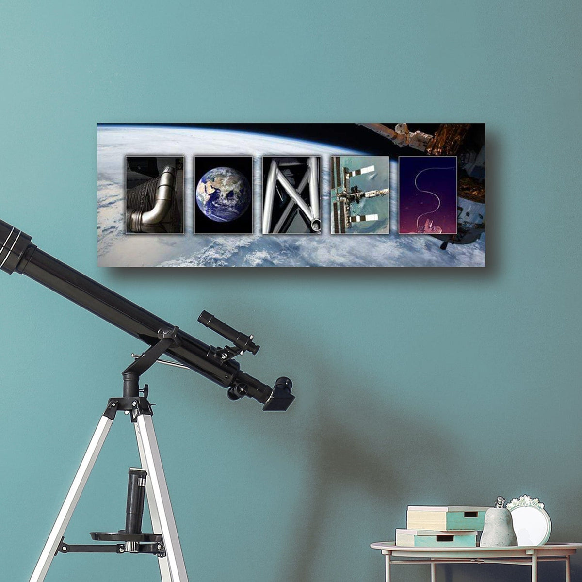 Personalized Space Name Art from Personal Prints