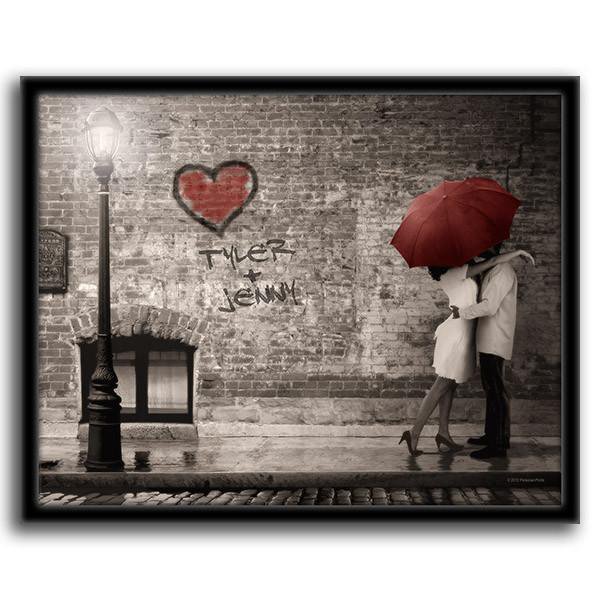 Street Scene romantic city decor- Framed Canvas