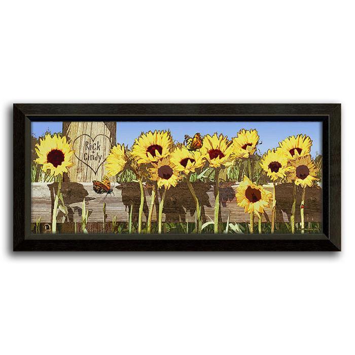 Personalized framed flower print with yellow sunflowers - Personal-Prints