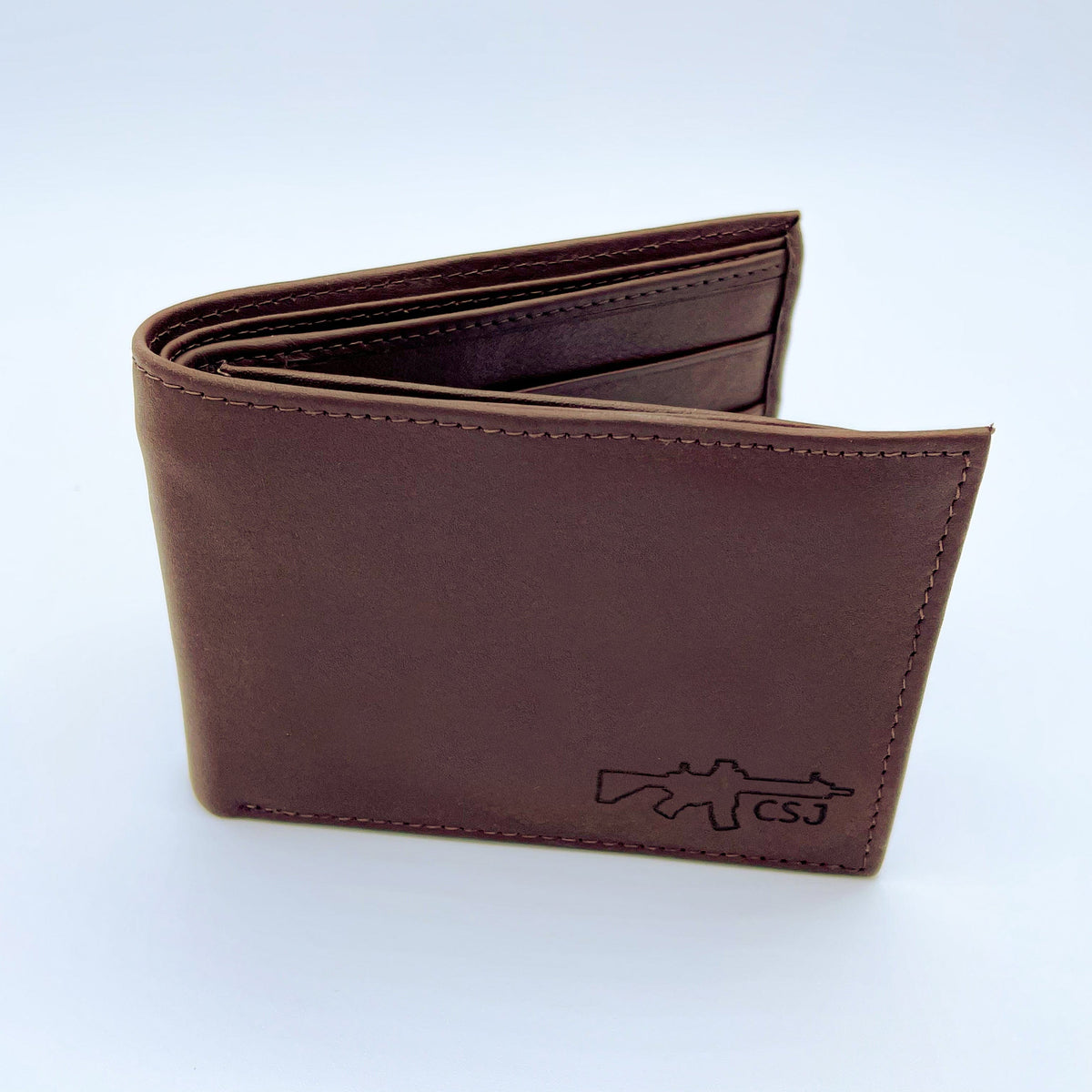 Personalised Monogram Black Bi-fold Leather Wallet Fathers 