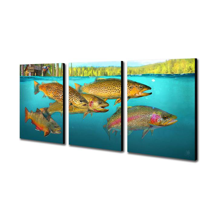 Personalized Fly Fishing Gifts, Colorful Fish Art