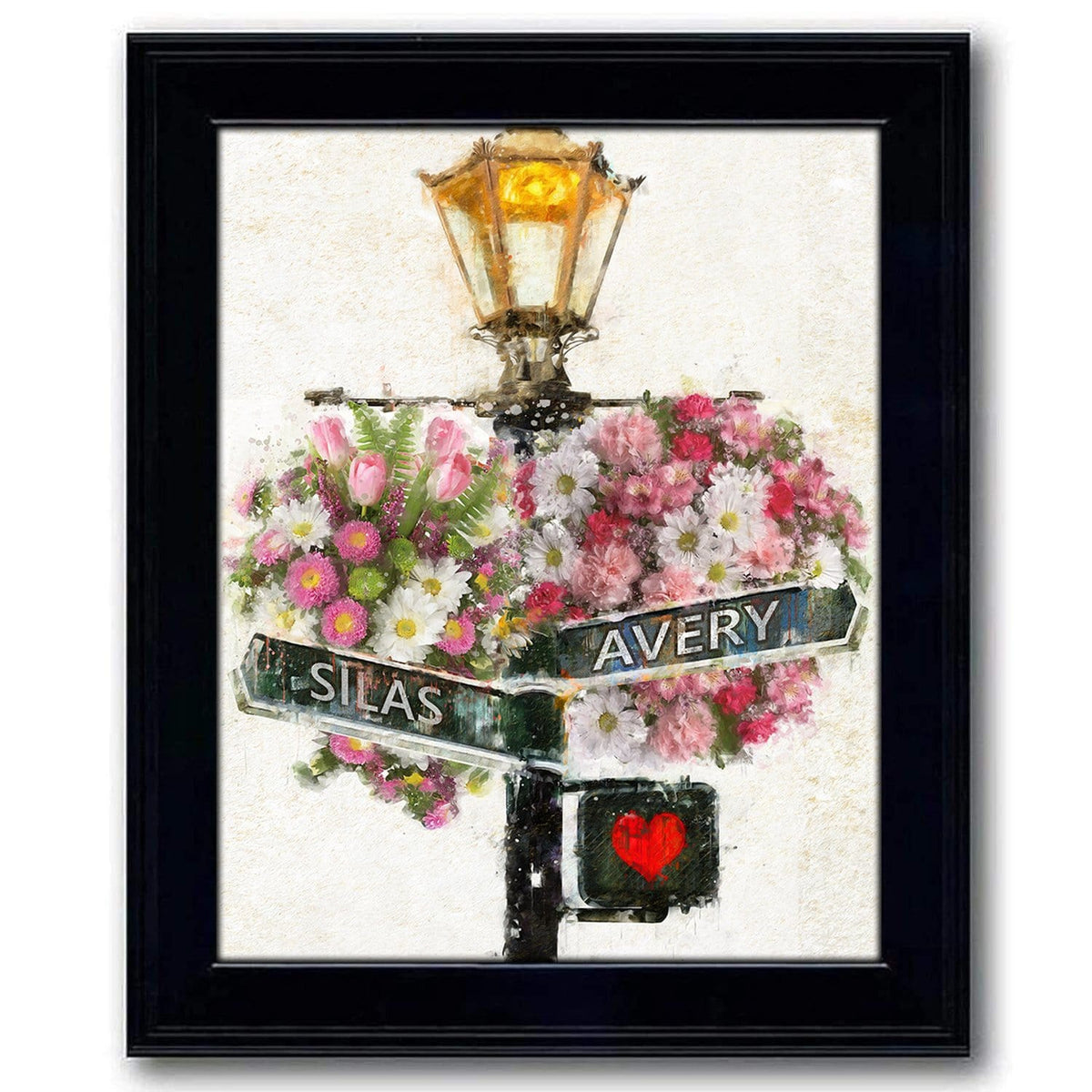 romantic personalized gift framed under glass