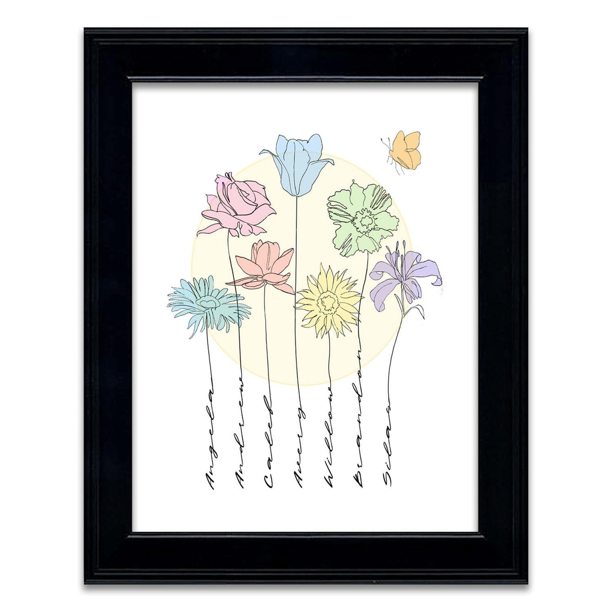 personalized framed flower decor from Personal Prints