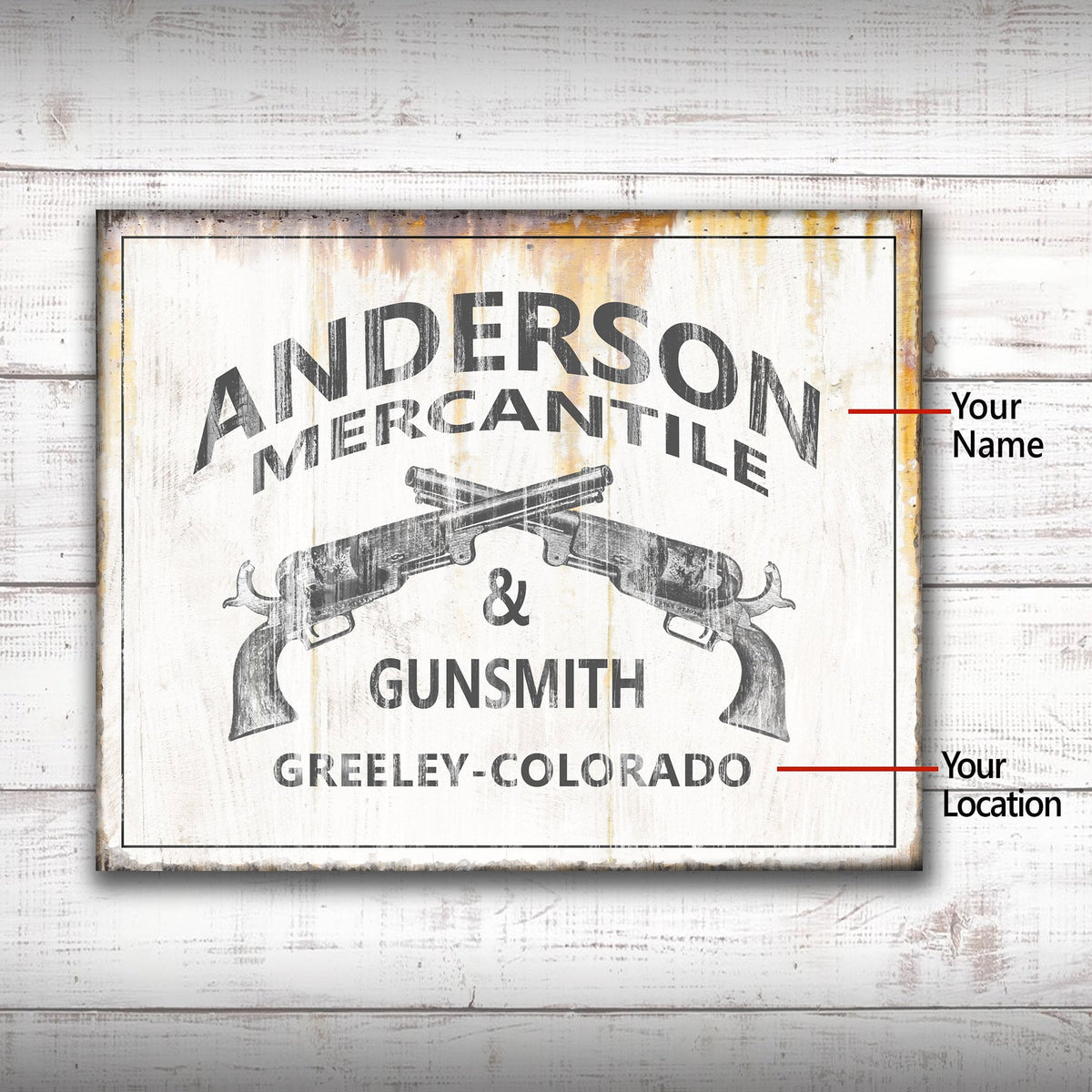 Personalized gun sign from Personal Prints
