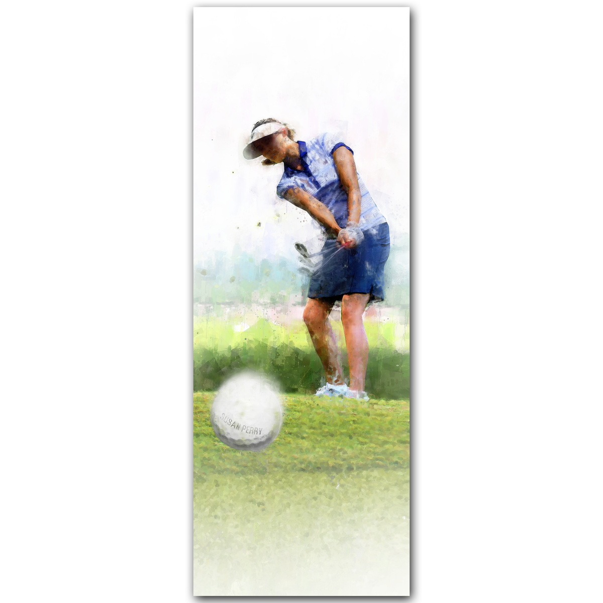Personalized Women&#39;s Golf Art Print- Block Mount