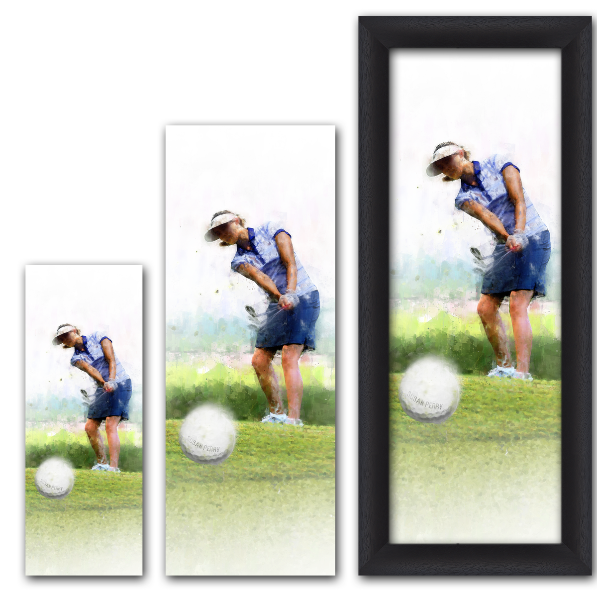 Personalized Women&#39;s Golfer Art Print- Size Options