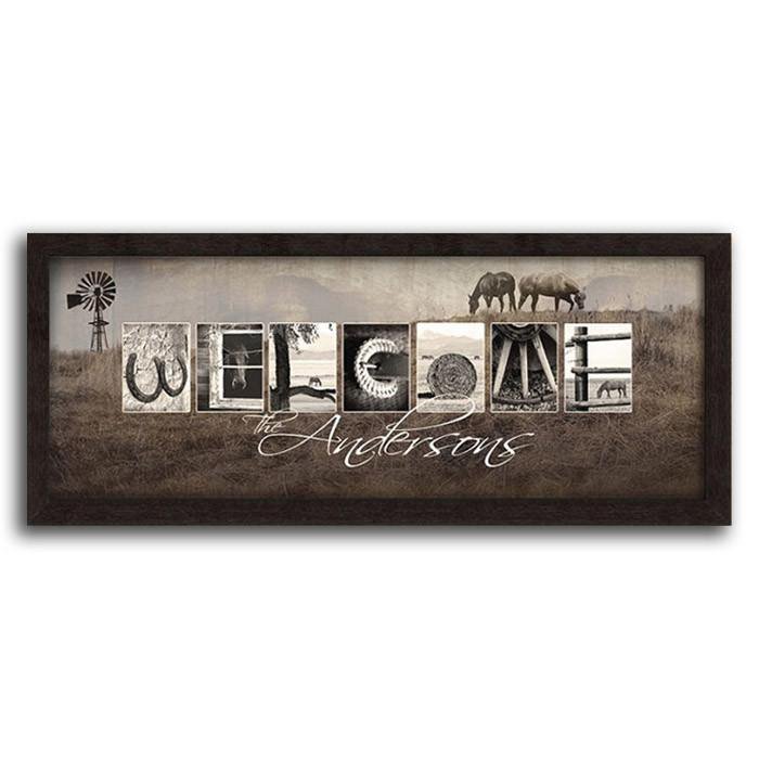Welcome Horse Framed Canvas
