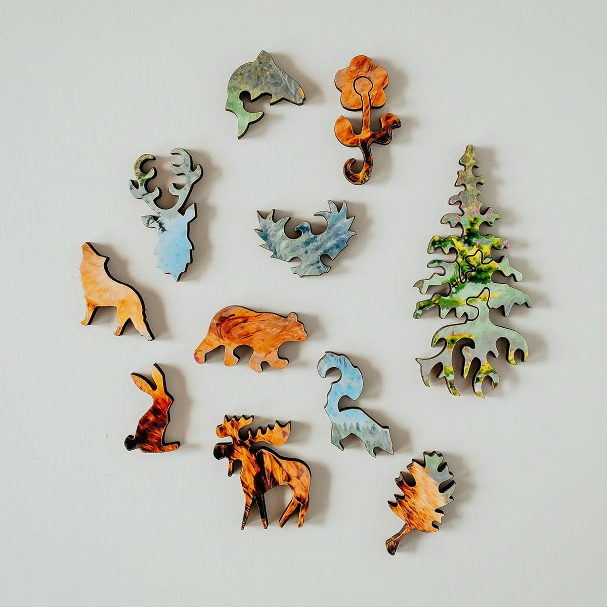 whimsical woodland puzzle shapes