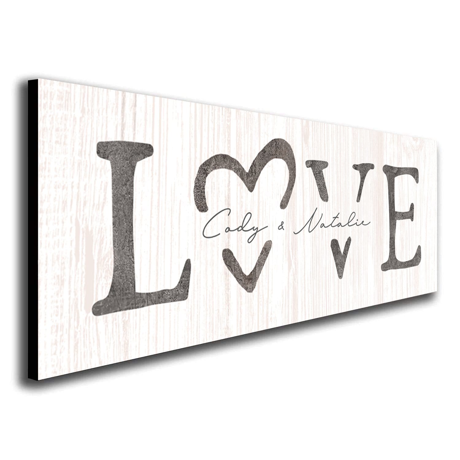 Personalized LOVE romantic art decor including yours and your partner's names