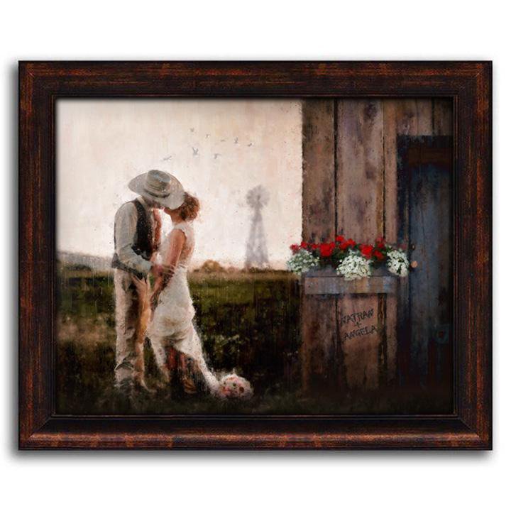 Personal-Prints art 15&quot;x18&quot; Framed Canvas A Country Romance