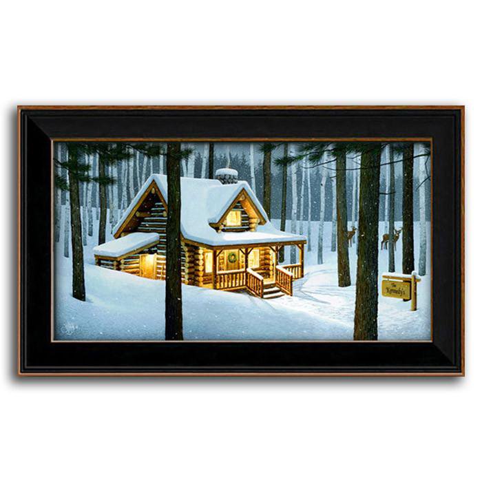 Personal-Prints art 12&quot;x19&quot; Framed Canvas A Cozy Evening