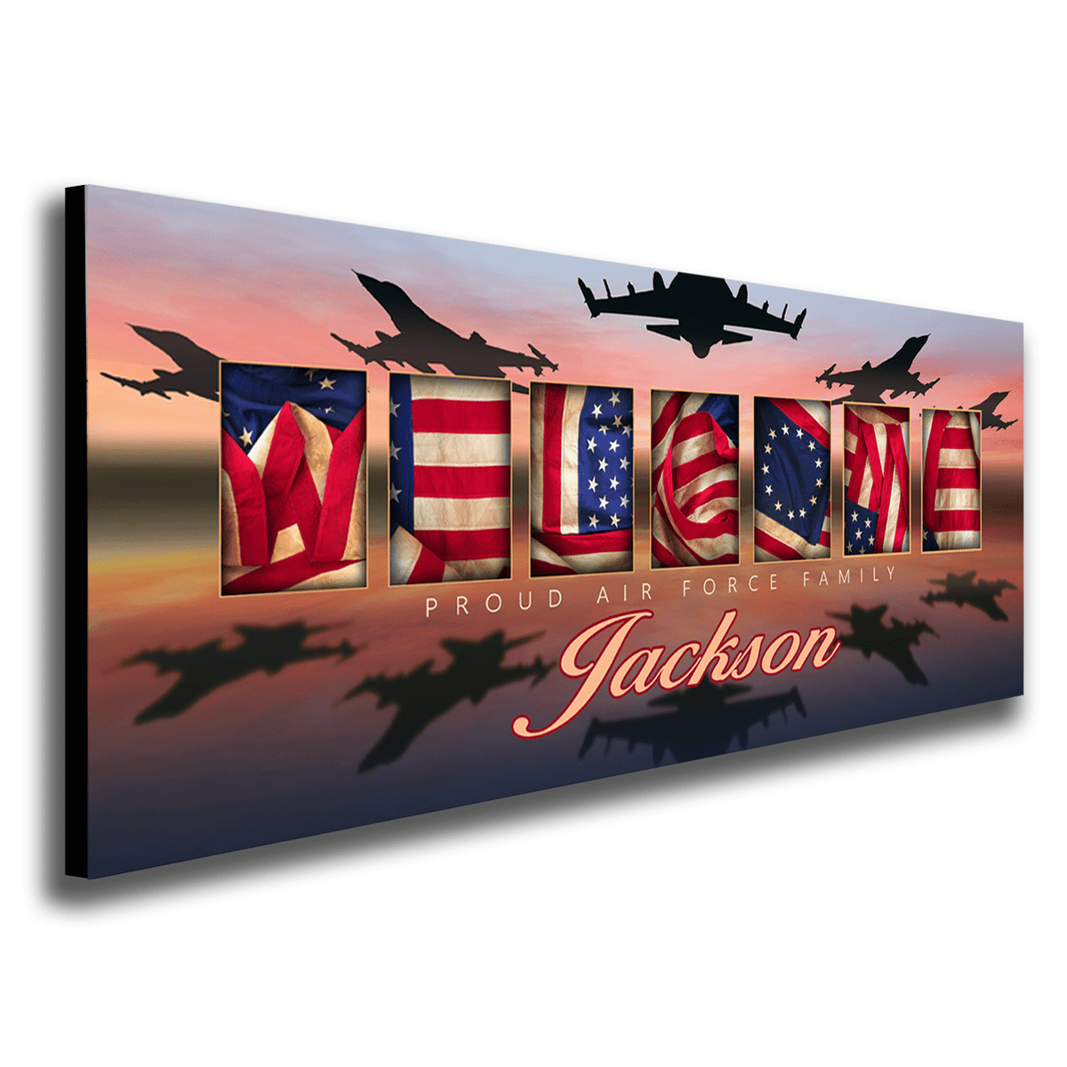 Personal-Prints art 6.5&quot;x18&quot; Block Mount Air Force - Patriotic Family Art