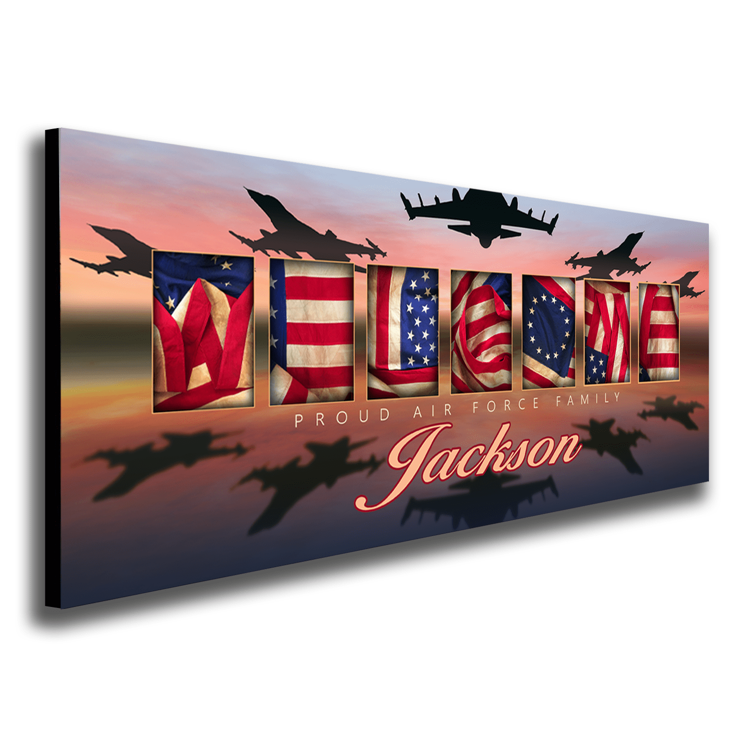 Personal-Prints art 6.5"x18" Block Mount Air Force - Patriotic Family Art