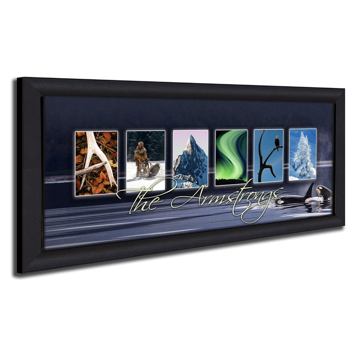 Personal-Prints art 13.5&quot;x32.5&quot; Framed Canvas ALASKA - State Name Art