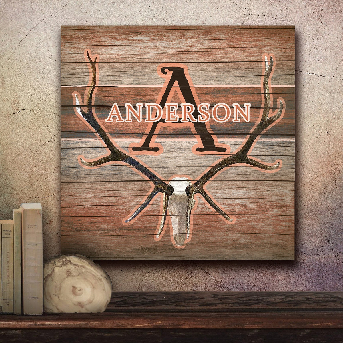 Personal-Prints art Antler Monogram