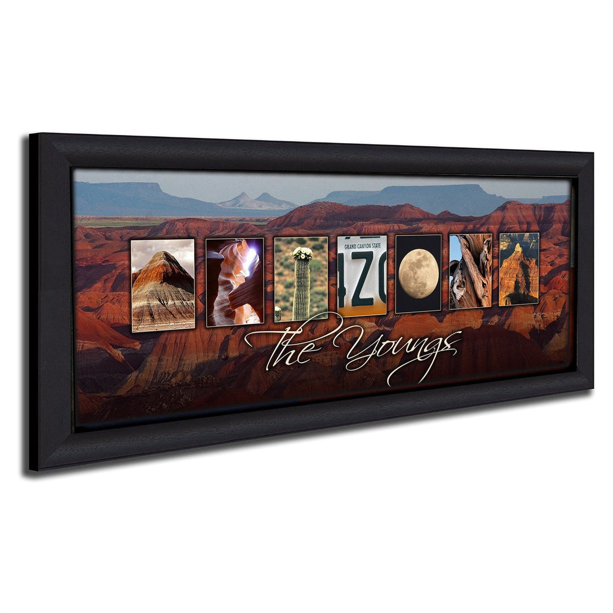 Personal-Prints art 13.5&quot;x32.5&quot; Framed Canvas ARIZONA - State Name Art