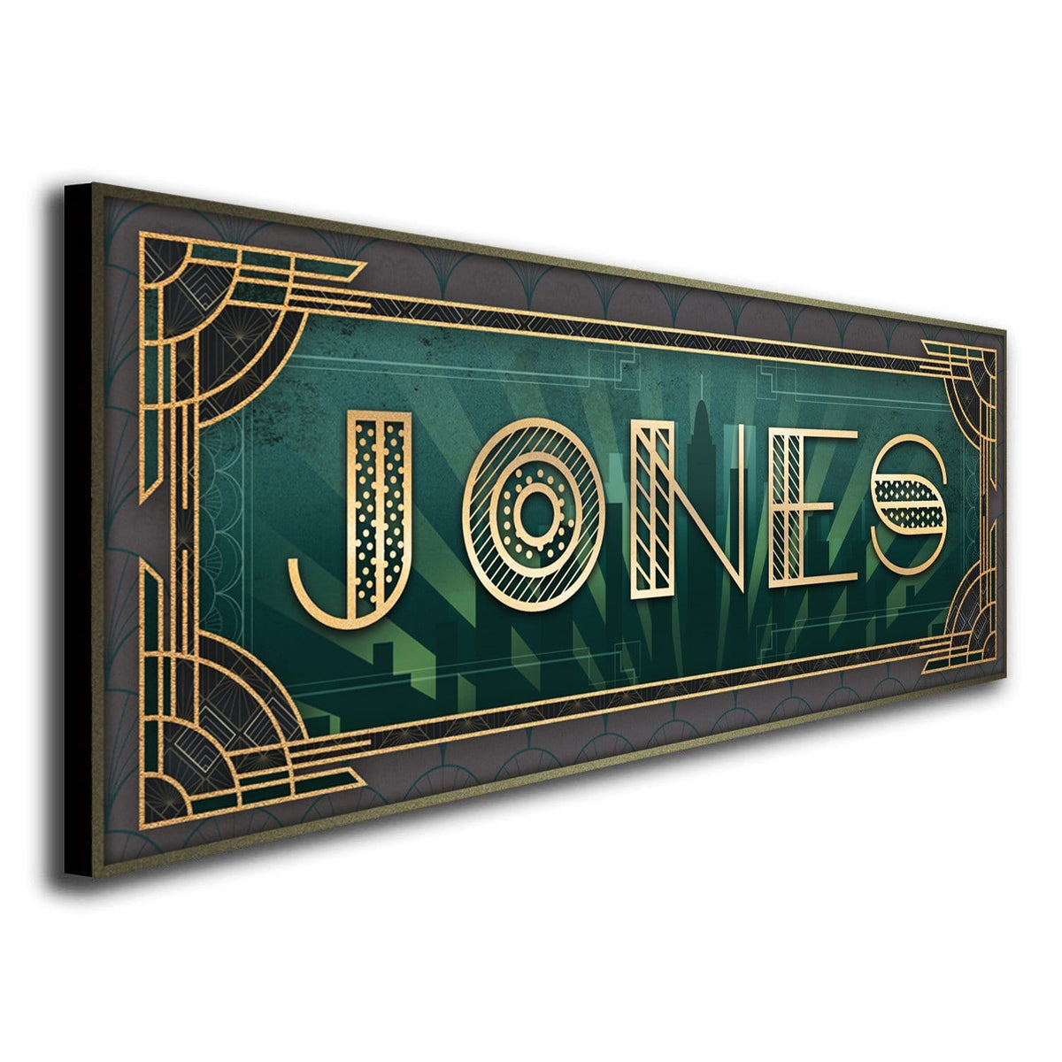 Personal-Prints art 9.5&quot;x26&quot; Block Mount Art Deco Name Art