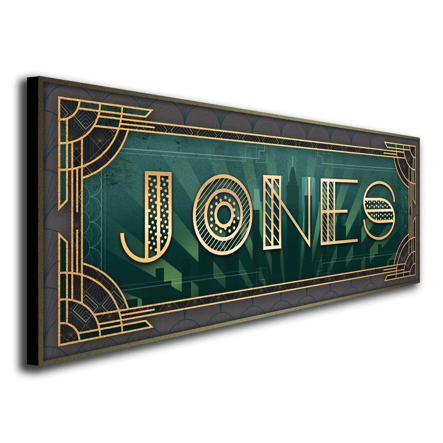 Personal-Prints art 9.5"x26" Block Mount Art Deco Name Art