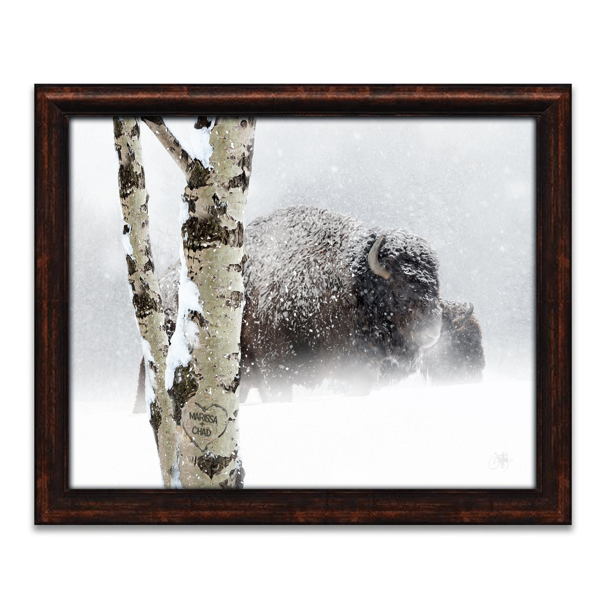 Personal-Prints art 15&quot;x18&quot; Framed Canvas Aspen Bison