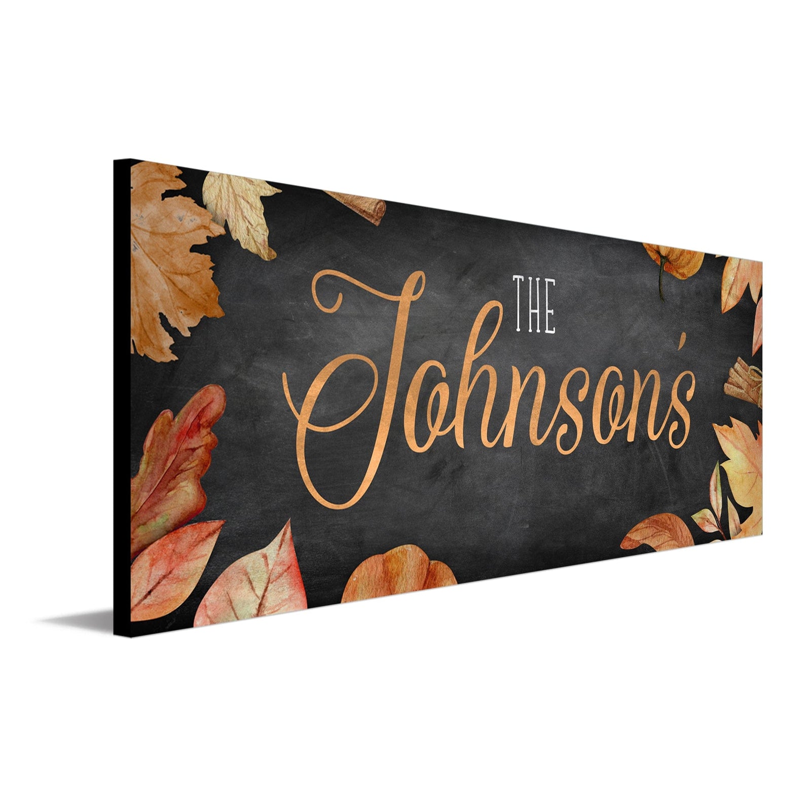 Personal-Prints art 6.5"x18" Block Mount Autumn Leaf Name Sign