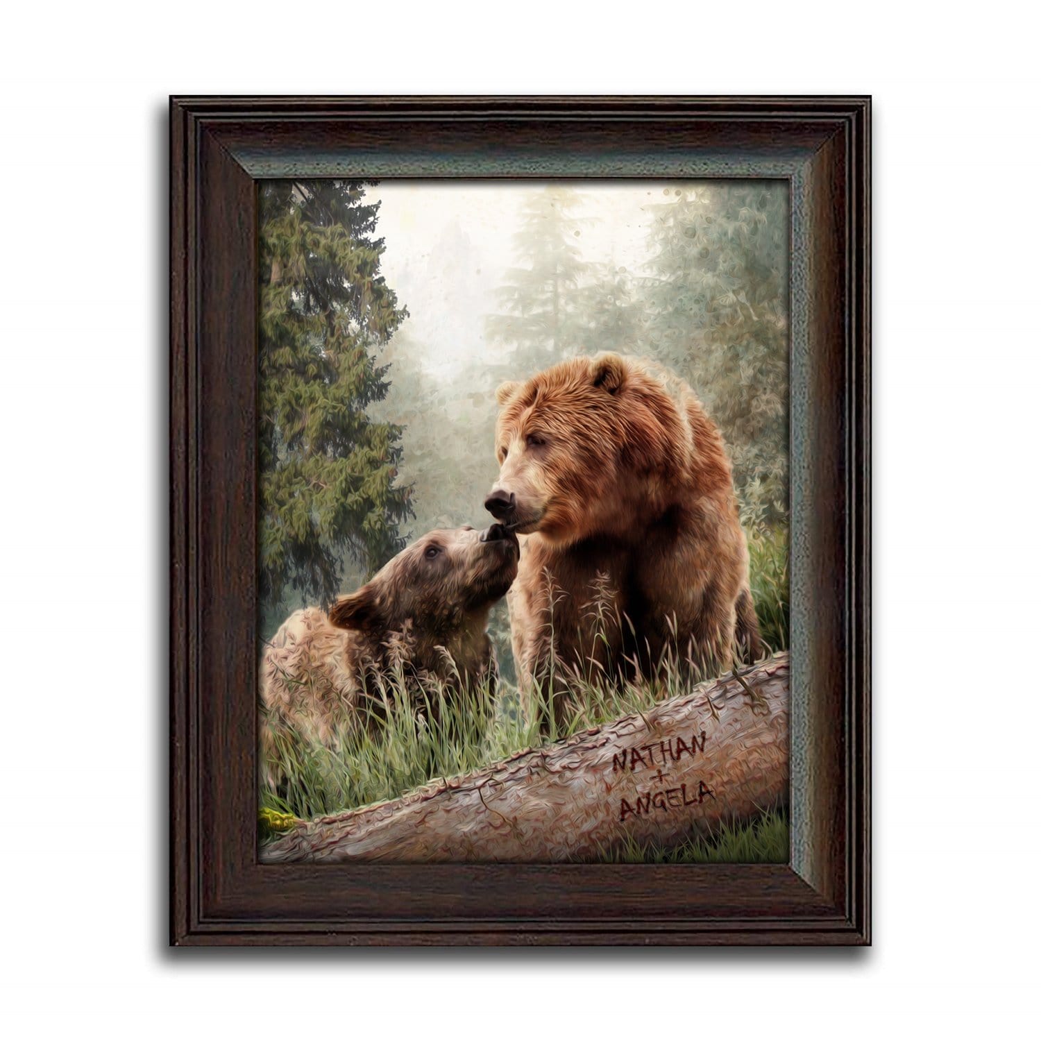 Personal-Prints art 14"x17" Under Glass Back Country Bear Couple