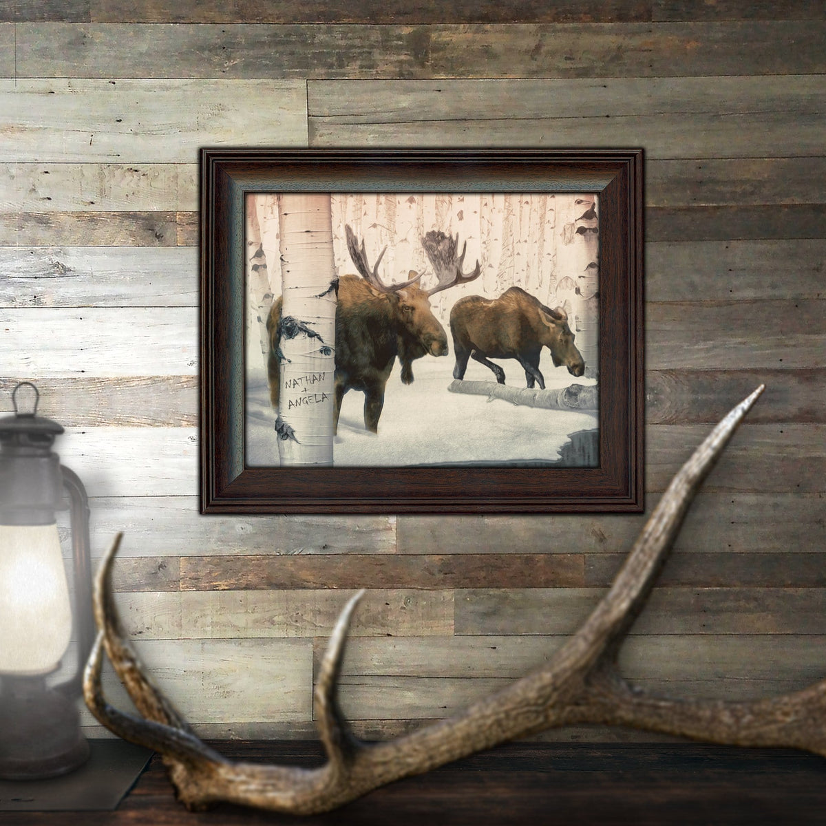 Personal-Prints art Back Country Moose Couple