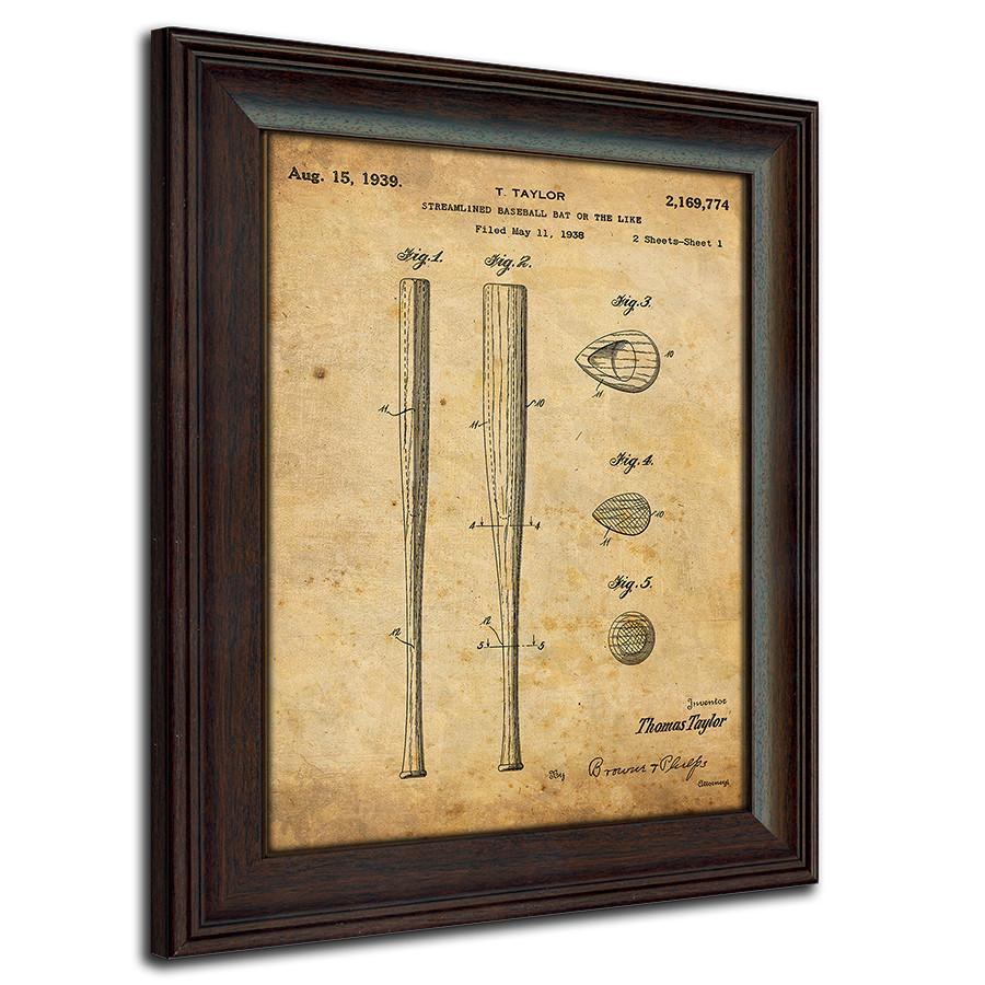 Personal-Prints art Baseball Bat Baseball - Patent Art