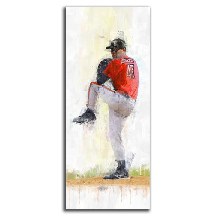 Personal-Prints art 9.5"x26" Block Mount Baseball Pitcher Sports Art