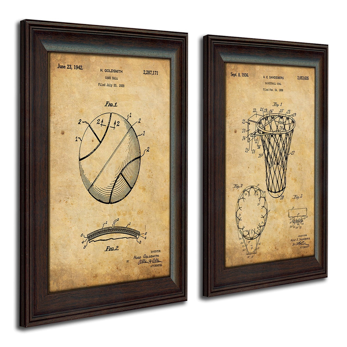 Personal-Prints art Basketball Patent Art Set Basketball - Patent Art Set