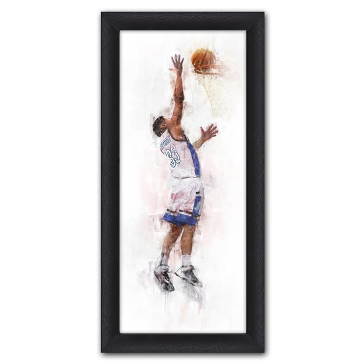 Personal-Prints art 13.5&quot;x32.5&quot; Framed Canvas Basketball Personalized Print