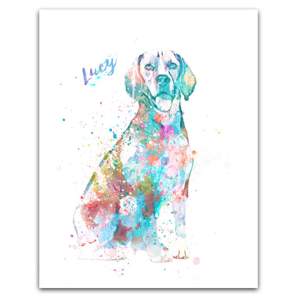 Personal-Prints art 6"x8" Block Mount Beagle Watercolor Print