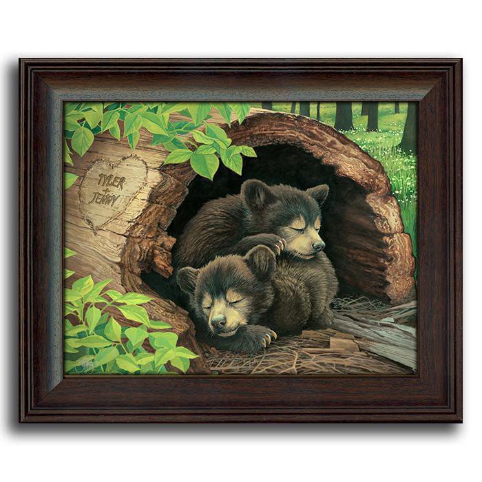 Personal-Prints art 14"x17" Under Glass Bear Cubs