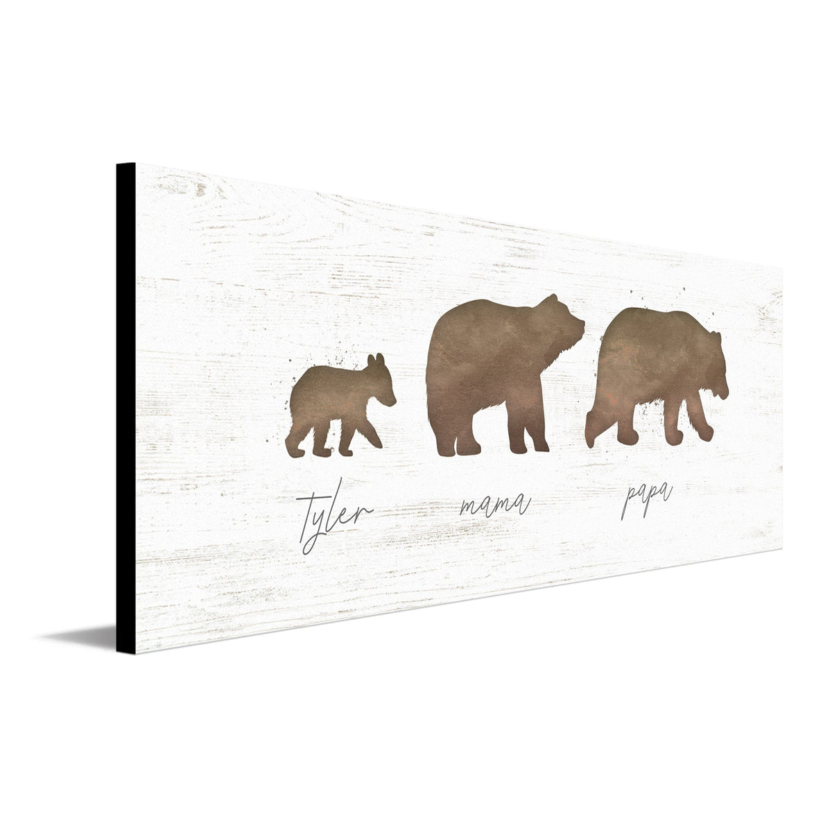 Personal-Prints art 6.5&quot;x18&quot; Block Mount Bear Family